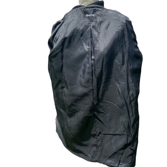 Madewell Zip Front Long Sleeve Wool Blend Vegan Leather Trim Coat - Picture 10 of 13